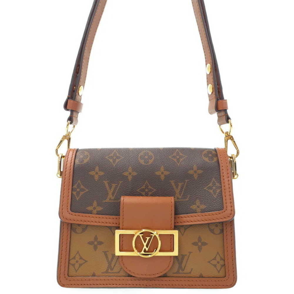 Louis Vuitton Monogram Leather Brown Reverse Dauphine Shoulder Bag